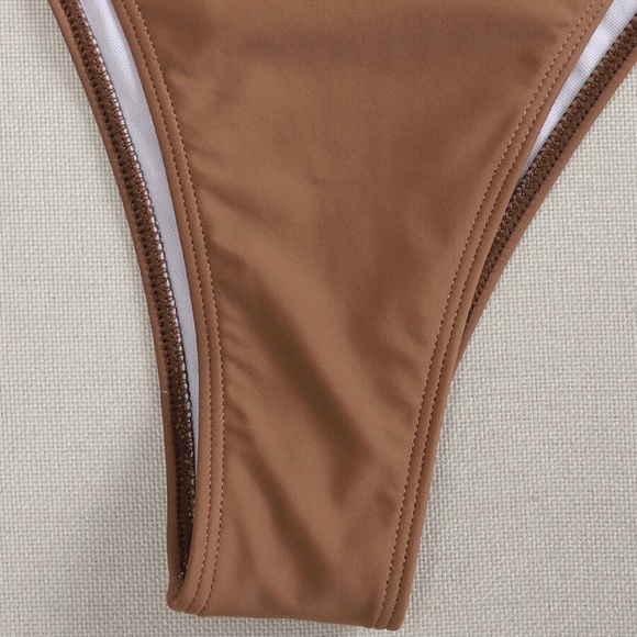 Halter Plunging One Piece Swimsuit - Picture 3 of 5